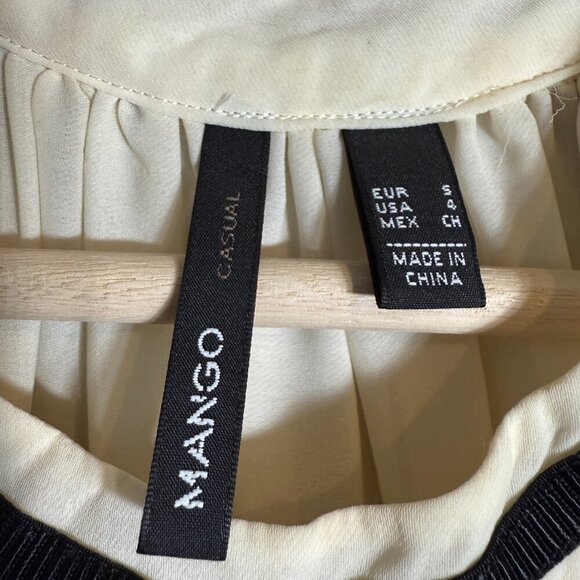 Mango Sleeveless Tennis Cocktail Mini Dress Women's 4 Ivory Chiffon Fit & Flare - Picture 9 of 13